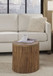 One - Wood Tile Round End Table - Solid Teak