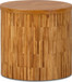 One - Wood Tile Round End Table - Solid Teak