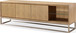 One - Coastal Modern TV Console - Brushed Stainless Steel And Bisque