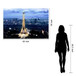 Floating Tempered Glass With Foil Eiffel Tower - Blue