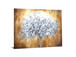 Temp Glass With Foil & Rhinestones - Abstract Tree - Light Brown