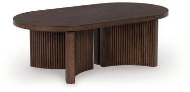 Korestone - Dark Brown - Oval Cocktail Table - Kassa Mall Home ...