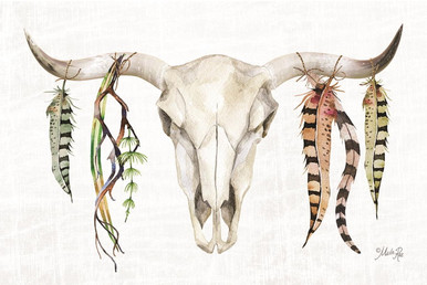 Fall Steer Skull By Marla Rae - Beige