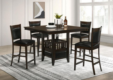 Jaden - 5 Piece Square Counter Height Dining Set - Espresso - Kassa ...