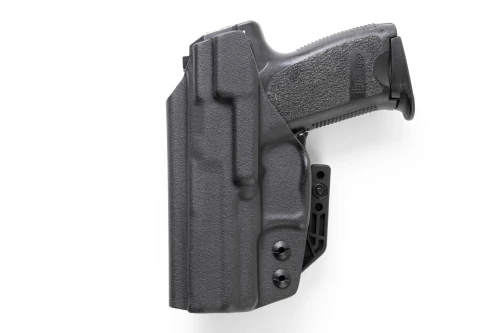 HK USP-9 Compact IWB Holster — muzzle and sweat-guard detail
