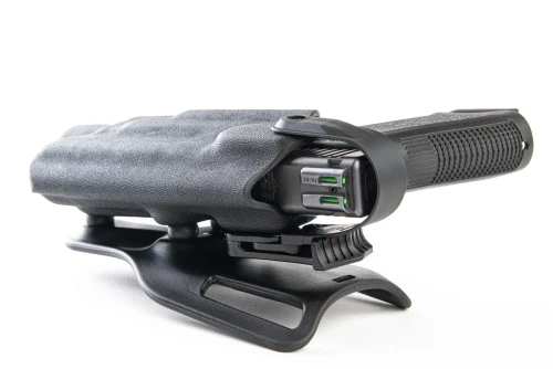 HK USP 45 Level 2 Duty Holster, custom Kydex — belt loops and retention detail