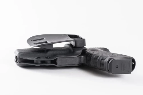 Paddle Holster for Glock 20 GEN5, custom Kydex — sight channel detail
