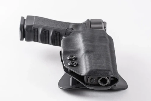 Paddle Holster for Glock 20 GEN5, custom Kydex — rear view with belt loops