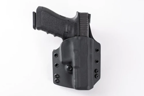 OWB Holster for Glock 30 Gen 5, custom Kydex — rear view with belt loops