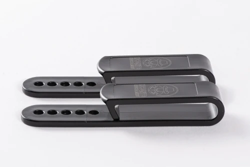 Adjustable plastic IWB belt clip — detail / close-up