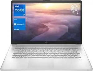 HP Pavilion 17.3" Touchscreen HD+ 1600 X 900 Intel core 13th Gen i7-1335U Intel Iris Xe Graphics 32GB RAM 512GB SSD Backlit FP Wi-Fi 6 Bluetooth HDMI Windows 11 Pro Silver | Bundle with Cable Storage