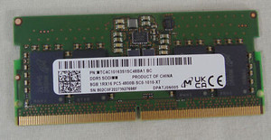 Micron MTC4C10163S1SC48BA1 16GB Kit (8GB x 2) DDR5-5600 PC5-44800(5600 MHz) 1.1V SODIMM 262Pin Unbuffered Non-ECC CL-46 Notebook RAM Memory Module