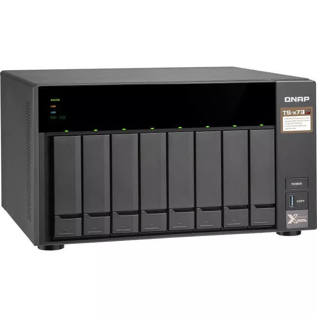 TS-873-8G-US - QNAP AMD R-Series RX-421ND 2.1GHz/ 8GB DDR4/ 4GbE/ 8SATA3/ USB3.0/ 8-Bay Tower NAS for SMB