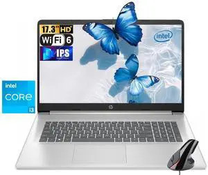 HP 17.3" HD+ Business Laptop Intel core i3-N305 8-core 3.8GHz (Beat i3-1215U) Intel UHD Graphics 16GB RAM 512GB SSD Webcam HDMI 1.4 USB-C 3.0 Bluetooth Wi-Fi 6 Windows 11 Home Silver | Vertical Mouse