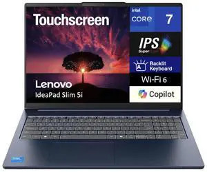 Lenovo IdeaPad Slim 5i HIGH PERFORMANCE Laptop 16.0" Touchscreen IPS WUXGA Display (Intel Core 7 240H, 32GB DDR5, 1TB M.2  PCIe SSD, Intel UHD, Backlit KB, WiFi 6, Webcam, Bluetooth 5.4, Win 11 Pro)