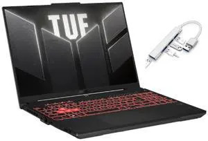 ASUS TUF 16 WUXGA 144Hz Gaming Laptop | AMD Ryzen 7 7445HS 3.2GHz | NVIDIA GeForce RTX 4050 | Backlit | Webcam |  32GB RAM DDR5 | 2TB SSD  | Windows 11 Home | Bundle with USB 3.0 Hub
