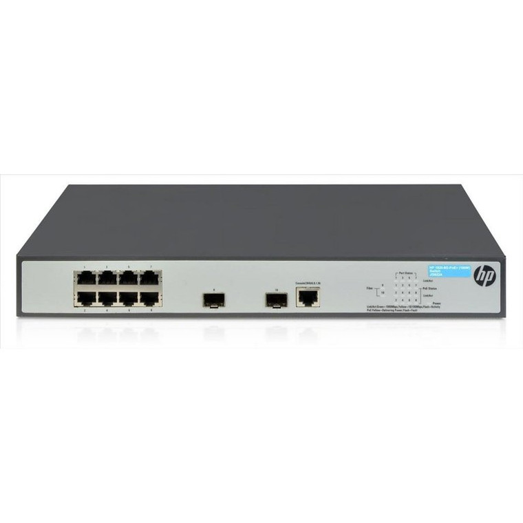 JG920A#ABA | HP | 1920-8G 8-Ports 10/100/1000 (PoE+) Layer-3 Managed Gigabit Ethernet Switch with 2 Gigabit SFP Rack Mountable