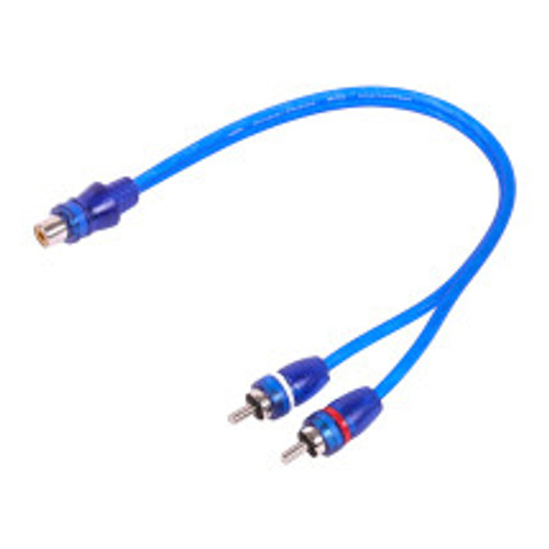 Skar Audio SKARRCA-1F2M 1-Female to 2-Male RCA Y-Adapter Cable
