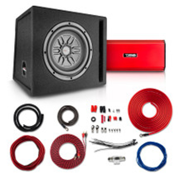 DS18 LSE-110A Single 10" Bass Package 200 Watts RMS with Amplifier and 4g Amp Kit