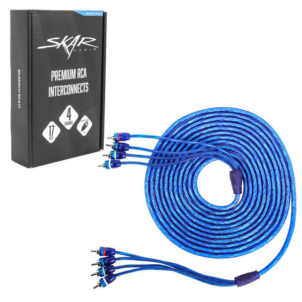 Skar Audio 17ft 4-Channel  Twisted Pair RCA Interconnect Cable