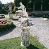 Young Poseidon Sculptural Bird Bath Water Fountain in the Garden