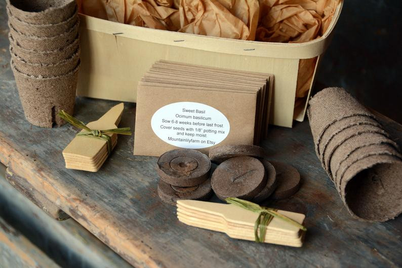 Deluxe Herb Garden Gift Basket Kit Plant Addicts