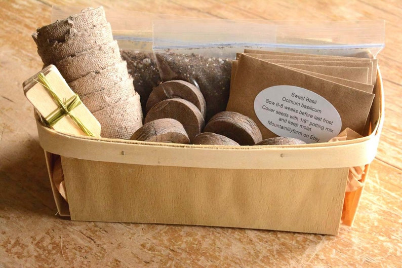 Indoor Herb Garden Gift Basket Kit Plant Addicts