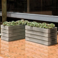 Wooden rectangle slat planters