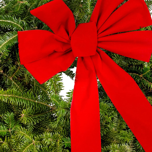 22' Holiday Wreath with Bow Close-Up 22' Holiday Wreath with Bow Close-Up
