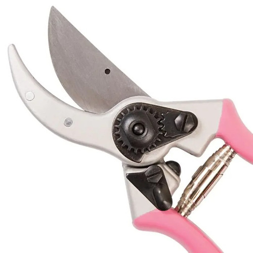 Pink Traditional Bypass Pruner BLADE CLOSE UP
