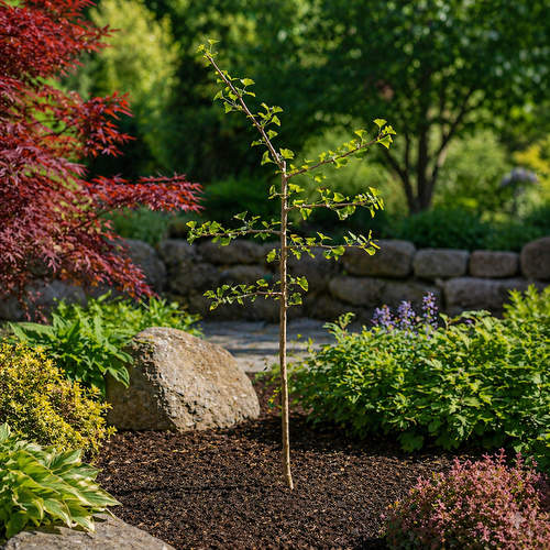 Troll Dwarf Ginkgo Tree in garden settings
