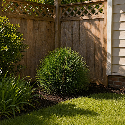 Thunderhead Japanese Black Pine Tree in Sunny corner of the yard