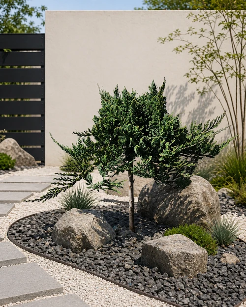 Blue Chip Creeping Juniper Tree Form Rock garden or minimalist landscape