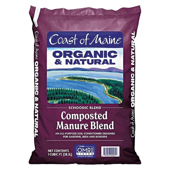 Schoodic purple composted manure blend bag