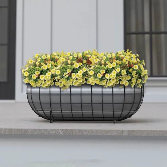Window Box yellow flowers in planter