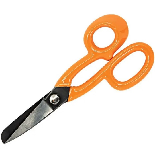 Scissors orange garden scissors closeup