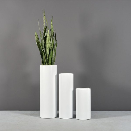 Corry Cylinder Planters with plants