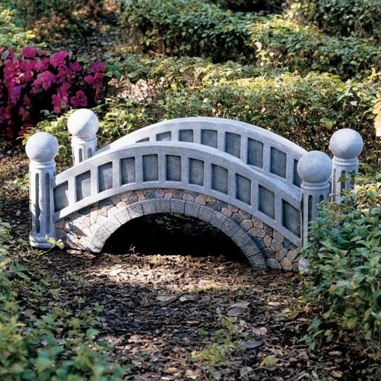 The Halfpence Cobblestone Bridge in the Garden