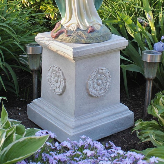 English Rosette Garden Statuary Pedestal in the Garden