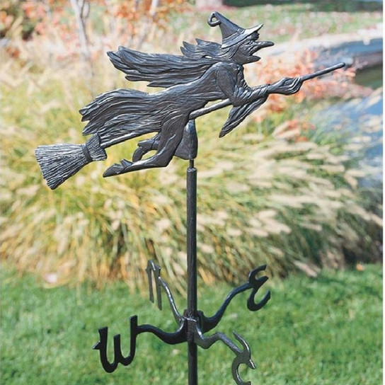 Windblown Wicked Witch Metal Weathervanes