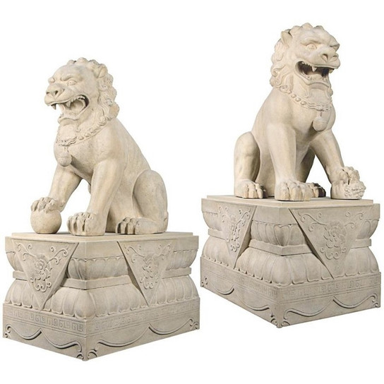 Grand Palace Chinese Lion Foo Dog Statues