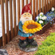 Sunflower Sammy Garden Gnome Statue in the Garden