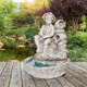 Little Fisherman at the Fishin' Hole Sculptural Water Fountain in the Garden