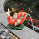 Kohaku Asian Koi Piped Spitter Statue