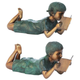 Bookworm Girl & Boy Garden Reader Bronze Statues