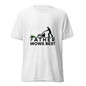 Father Mows Best T-Shirt - Solid White Triblend - Front View