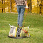 GardenGlide garden transporter carrying bag of fertilizer
