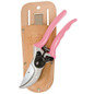 Pruner pink-handled bypass pruner with sheath