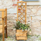 Planter wooden trellis planter front view