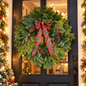 Festive Evergreen Wreath Entryway